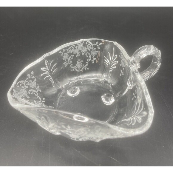 VTG Fostoria Glass Bon Bon Nappy Candy Dish 3 Footed Tricorn Chintz Baroque - Picture 4 of 5
